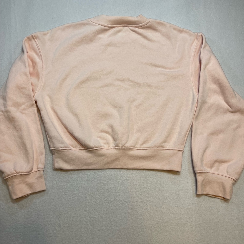 H&M Divided Cropped Sweatshirt Blush Pink Fleece Crewneck XXS Petite women’s - Picture 3 of 7